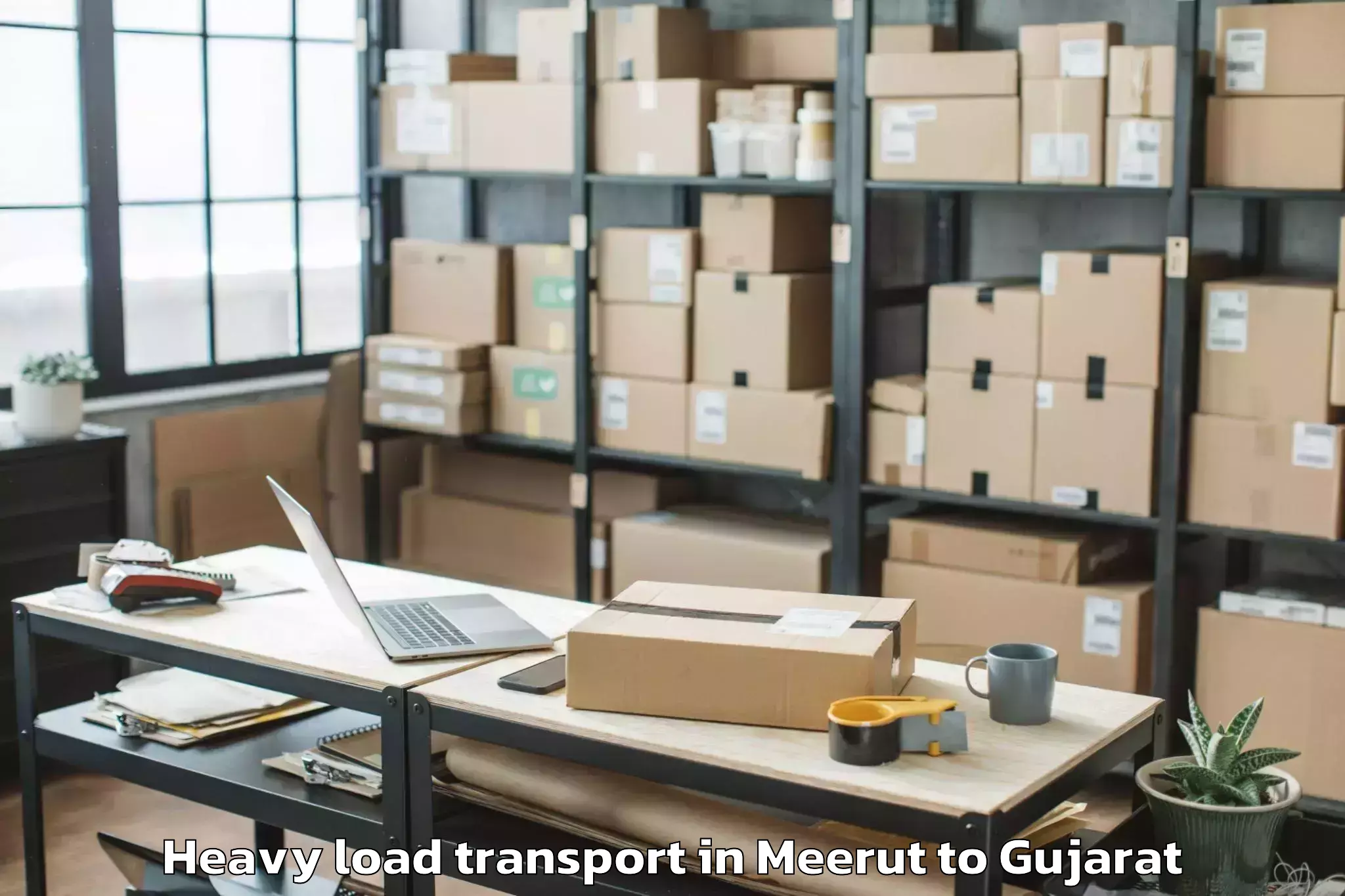 Easy Meerut to Hansot Heavy Load Transport Booking